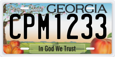 GA license plate CPM1233