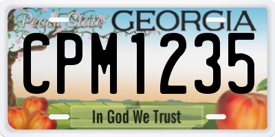 GA license plate CPM1235