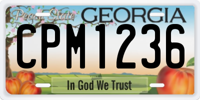 GA license plate CPM1236