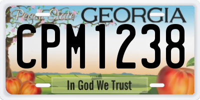GA license plate CPM1238