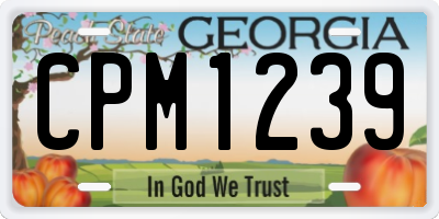 GA license plate CPM1239