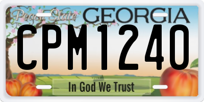 GA license plate CPM1240