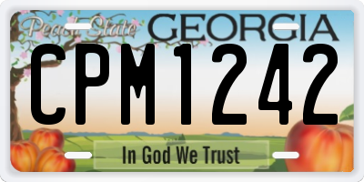 GA license plate CPM1242
