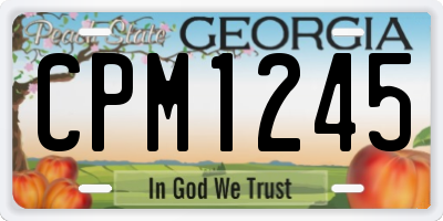 GA license plate CPM1245