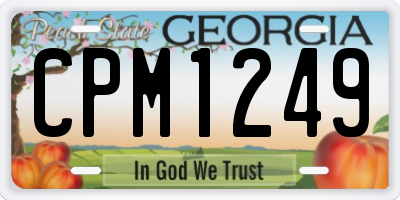 GA license plate CPM1249
