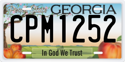 GA license plate CPM1252