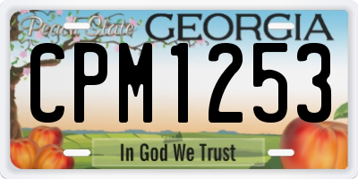 GA license plate CPM1253