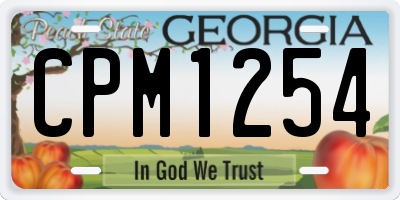 GA license plate CPM1254