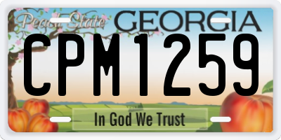 GA license plate CPM1259