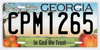GA license plate CPM1265