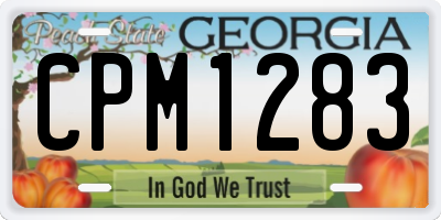 GA license plate CPM1283