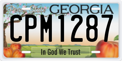 GA license plate CPM1287