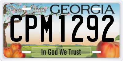 GA license plate CPM1292
