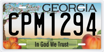 GA license plate CPM1294
