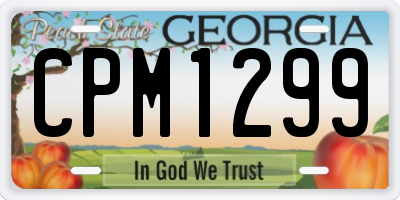 GA license plate CPM1299