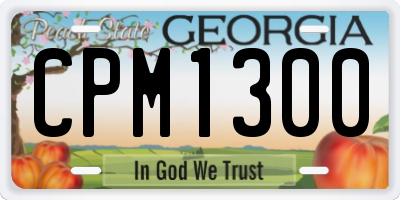 GA license plate CPM1300