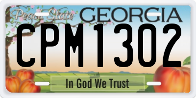 GA license plate CPM1302