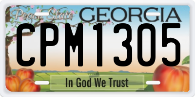 GA license plate CPM1305
