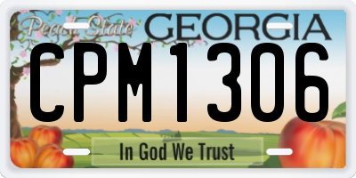 GA license plate CPM1306