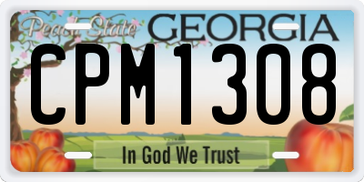 GA license plate CPM1308
