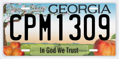 GA license plate CPM1309