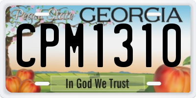 GA license plate CPM1310