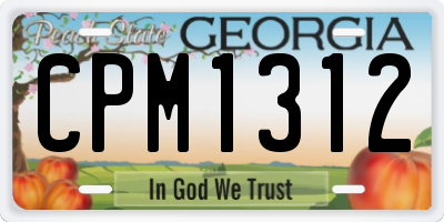 GA license plate CPM1312