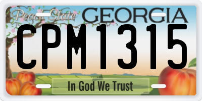 GA license plate CPM1315