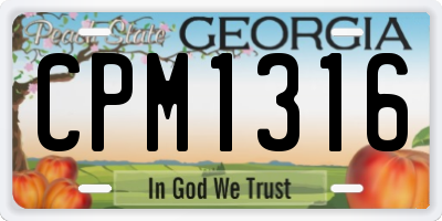 GA license plate CPM1316