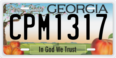 GA license plate CPM1317