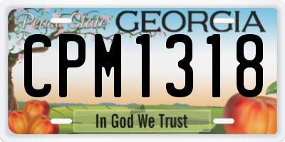 GA license plate CPM1318