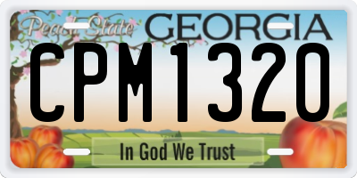 GA license plate CPM1320