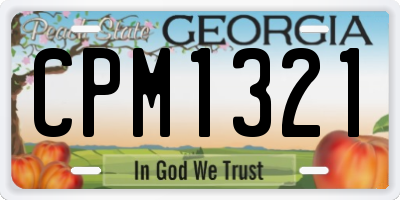 GA license plate CPM1321