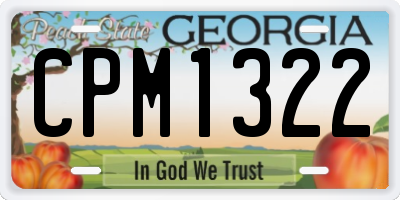 GA license plate CPM1322