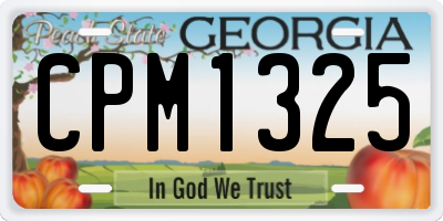 GA license plate CPM1325