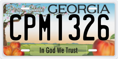 GA license plate CPM1326
