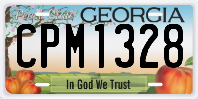 GA license plate CPM1328