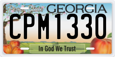 GA license plate CPM1330