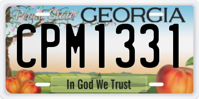 GA license plate CPM1331