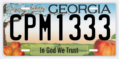 GA license plate CPM1333