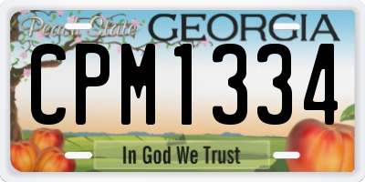 GA license plate CPM1334