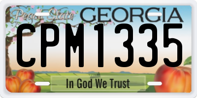 GA license plate CPM1335