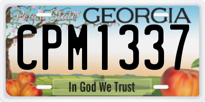 GA license plate CPM1337