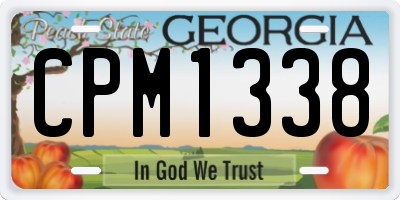 GA license plate CPM1338