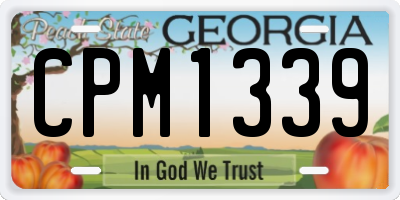 GA license plate CPM1339