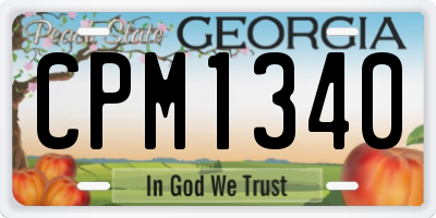 GA license plate CPM1340