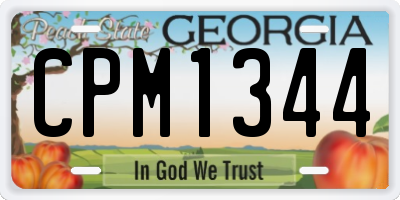 GA license plate CPM1344
