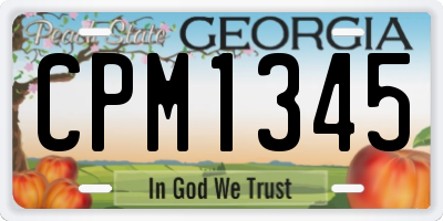 GA license plate CPM1345