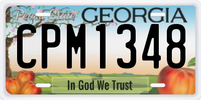 GA license plate CPM1348