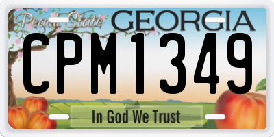 GA license plate CPM1349